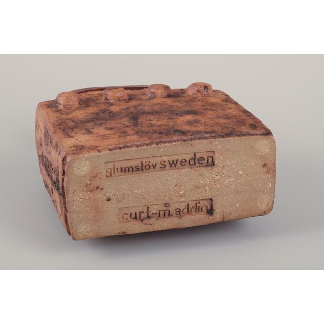 Brown Swedish Ceramic Vase by Curt Magnus Addin, 1970s For Sale - Image 8 of 9