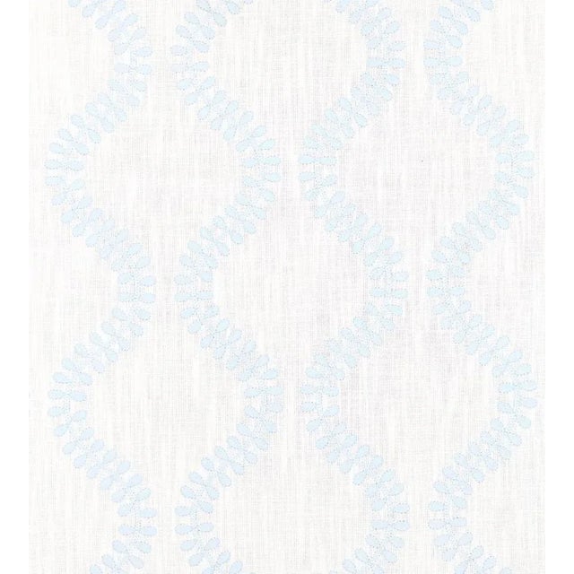 Sample - The House of Scalamandré Foglia Embroidery Fabric, Sky For Sale