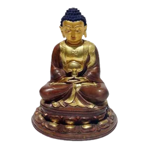 Serene Seated Gilt-Bronze Figure Amitabha Statue