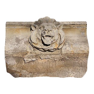 Terra Cotta Brick With Lion Head Motif For Sale