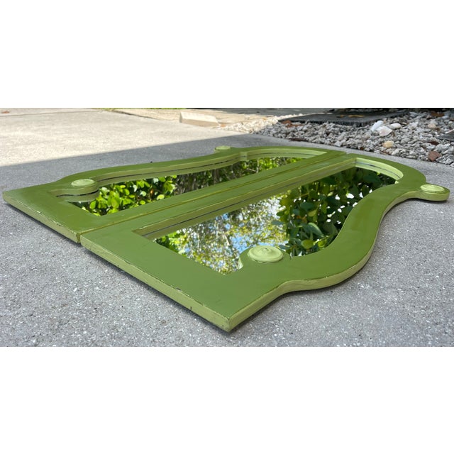 Vintage Palm Beach Style Olive Green Architectural Mirrors – Pair For Sale - Image 14 of 15