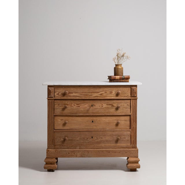 19th Century Provincial Chest Of Drawers With Marble Top For Sale - Image 13 of 18