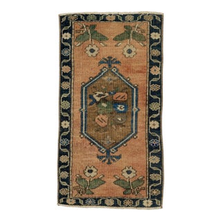 Turkish Mini Rug Oriental Hand Knotted Vintage Rug 1'4" x 2'6" #21145 For Sale