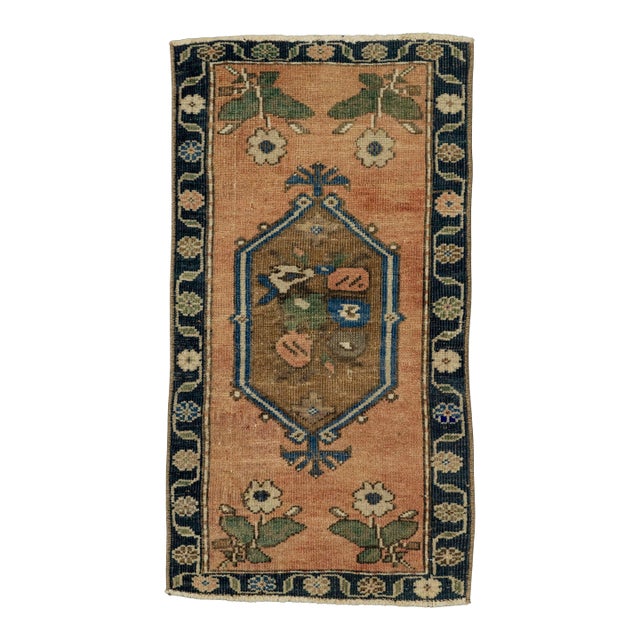 Turkish Mini Rug Oriental Hand Knotted Vintage Rug 1'4" x 2'6" #21145 For Sale
