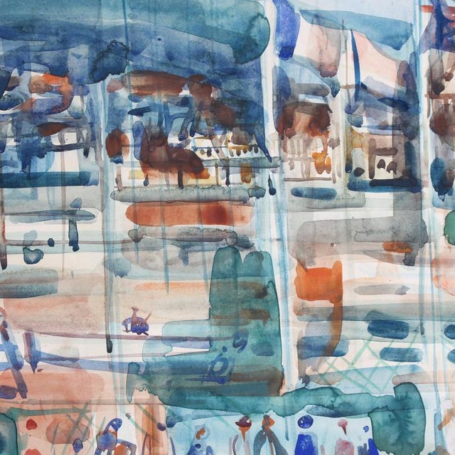1970s Pierre Gaillardot, Tennis Match on Clay, 1970s, Watercolour on Paper For Sale - Image 5 of 18