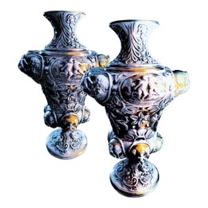 MCM Grand Tour Vintage Vases Signed 5328 Artdalt CapoDiMonte Italy Marino - a Pair