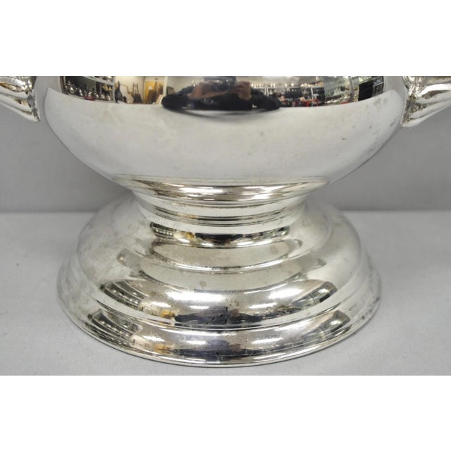 Metal Vintage Victorian Silver Plated Trophy Cup Urn Champagne Chiller Bar Ice Bucket For Sale - Image 7 of 16