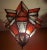 Moroccan Moroccan Nejma Style Red and White Glass Lantern For Sale - Image 3 of 7