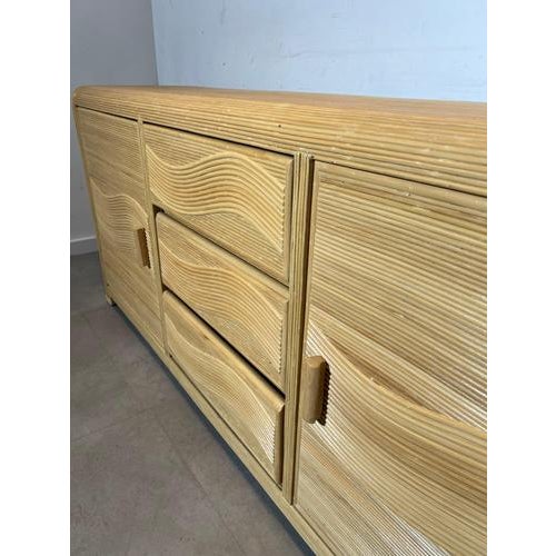 Vintage Bamboo Sideboard with Drawers For Sale - Image 4 of 6