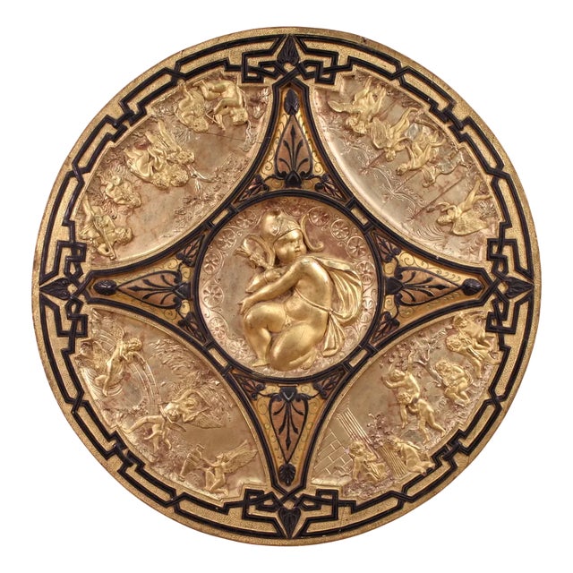 F. Barbedienne, Shield, 1860, Gilded Wood For Sale