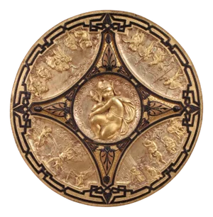 F. Barbedienne, Shield, 1860, Gilded Wood