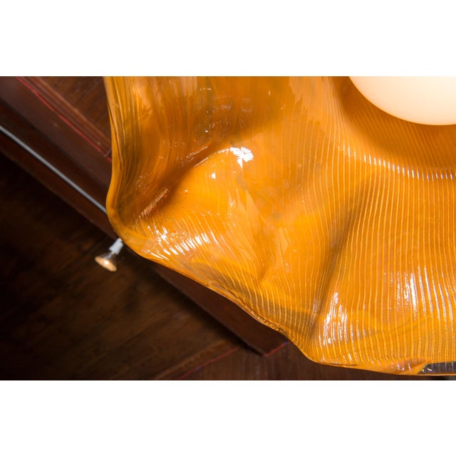 Metal 1960s Orange Venini MUrano "Hat" Style Chandelier by Toni Zuccheri For Sale - Image 7 of 13