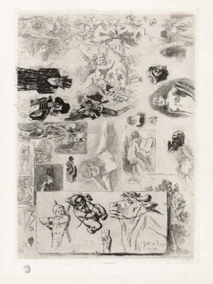 Le Po au Lait - Original Etching by Félicien Rops - Late 19th Century Late 19th Century