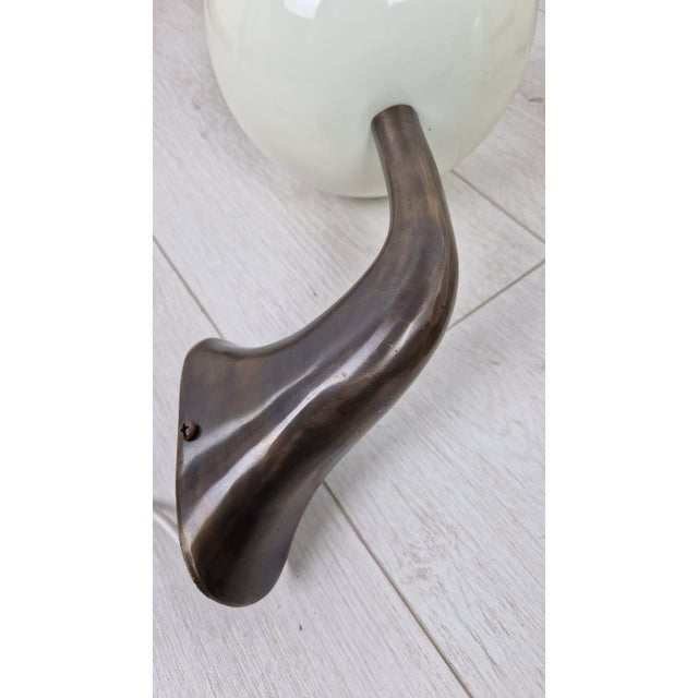 Wall Lamps in Brass with White Aluminum Cups in the style of Stilnovo, 1980s, Set of 2 For Sale - Image 11 of 18