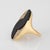 Modern 70s Vintage Onyx Diamond Large Cocktail Ring 18k Yellow Gold 7.25 Oval Jewelry For Sale - Image 3 of 6