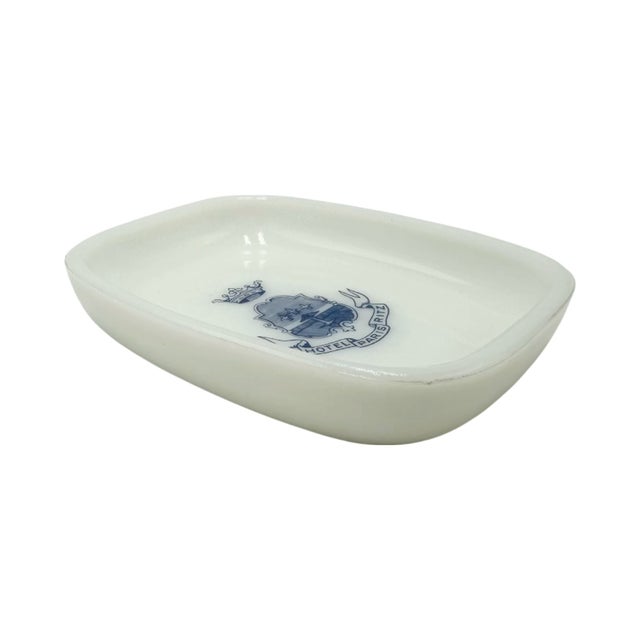 Vintage Hotel Ritz Paris Ashtray Trinket Soap Dish White Milk Glass For Sale - Image 9 of 12
