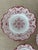 Vintage Hand Painted Pink & White Wall Plate Set by Vestal Alcobaca Portugal For Sale In San Diego - Image 6 of 11
