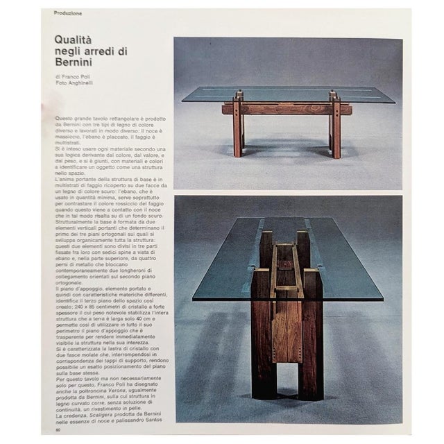 Cangrande Dining Table by Franco Poli for Bernini, 1970s For Sale - Image 16 of 17