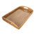 Artifacts Rattan Rectangular Tray with Glass Insert in Honey Brown - 21" For Sale