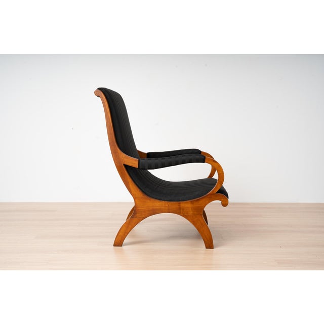 Black Antique German Biedermeier Cherrywood Chair, 1830s For Sale - Image 8 of 18