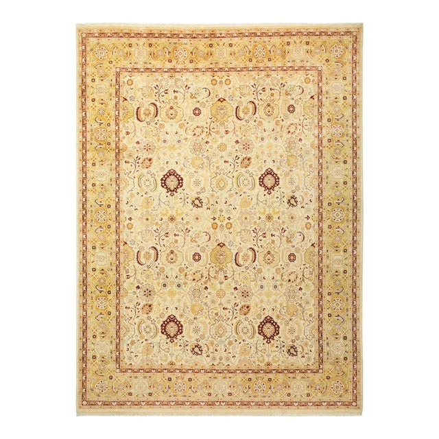 Ivory Mogul, One-of-a-Kind Hand-Knotted Area Rug in Ivory, 9' 3" x 12' 3" For Sale - Image 8 of 8