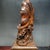 Wood Hand-Carved Solid Wood Zizai Guan Yin Buddha on Lotus Pedestal For Sale - Image 7 of 8