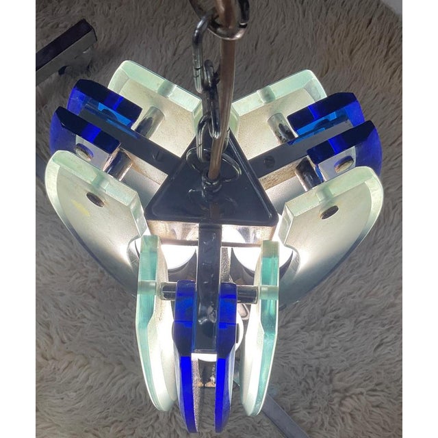 Silver Three Lights Hanging Lamp from Fontana Art, 1970 For Sale - Image 8 of 18