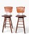 Pair Mid Century Wood Slat Swivel Bar Height Stools by Arthur Umanoff For Sale - Image 9 of 12