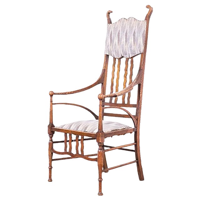 Arts and Crafts Walnut Armchair from J. S. Henry, 1890s For Sale