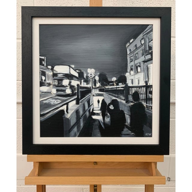 Black & White Hyde Park Corner London Underground by Contemporary British Artist For Sale - Image 6 of 13