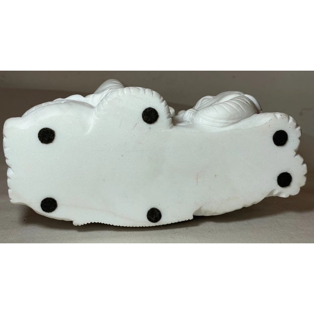 1990s Carved Chinese Marble Stone Samantabhadra Bodhisattva Dehua Sculpture Statue For Sale - Image 14 of 14