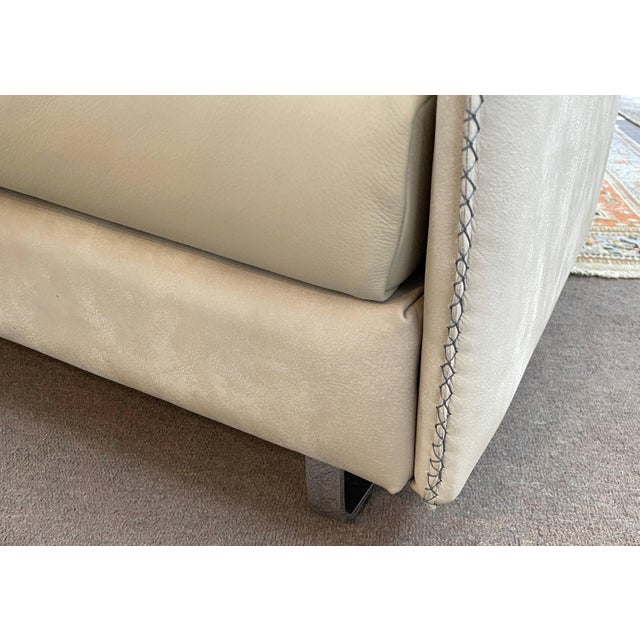 Gamma Italian Leather Swing Sectional Sofa and Ottoman Chairish