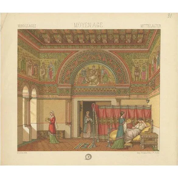 Racinet, Middle Ages Interior, 1880, Paper For Sale - Image 5 of 5