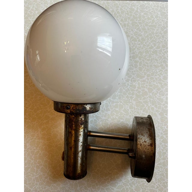 Modernist Wall Sconce in Opaline Glass and Chromed Metal, 1970s For Sale - Image 9 of 18