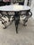 Grand Vintage Wrought Iron and White Marble Top Center Table With Ornate Scrollwork, French Baroque Revival Style For Sale - Image 4 of 12