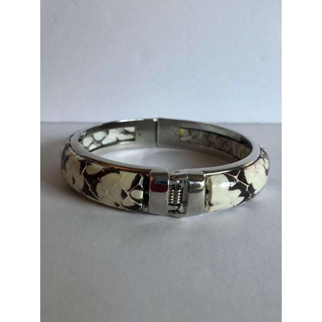 Mid 20th Century Italian Snakeskin Hinged Clasp Bangle | Chairish