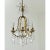 French Vintage Petite Brass & Crystal Chandelier For Sale - Image 4 of 12