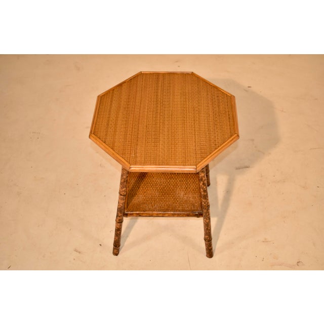 Brown 19th Century French Bamboo Side Table With Octagonal Top For Sale - Image 8 of 9