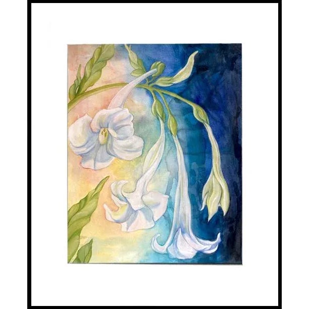Floral Original Painting, "Nicotiana 2" Contemporary Botanical Still Life Oil Painting For Sale In Seattle - Image 6 of 7