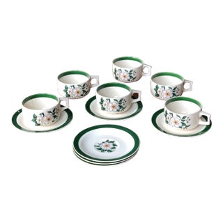 1940s Primrose Demitasse Cups & Saucers -12 Piece Set For Sale