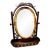 19th C. Victorian Cast Iron & Hand-Cut Bamboo Tabletop Swing Vanity Mirror For Sale