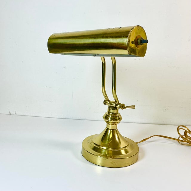 Mid-Century Modern Mid 20th Century Mid-Century Modern Art Deco Articulating Brass Piano Bankers Desk Lamp. For Sale - Image 3 of 15