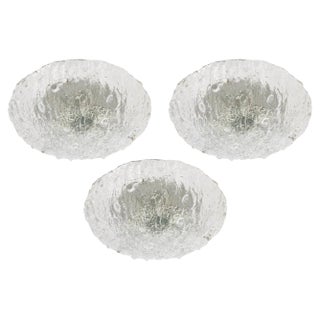 Large Murano Glass Flushmount Fixture Kaiser from Kaiser Idell / Kaiser Leuchten, Germany, 1970s For Sale