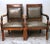 Antique French Charles X Style Master Chairs in Wood and Cuoio, 1830s, Set of 2 For Sale - Image 3 of 13