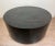 Large drum-shaped coffee table modernist design towards the end of the 20th century glossy black lacquered aluminum sole h...