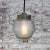 1950s Vintage Industrial Frosted Glass & Brass Pendant Lamp For Sale - Image 5 of 7