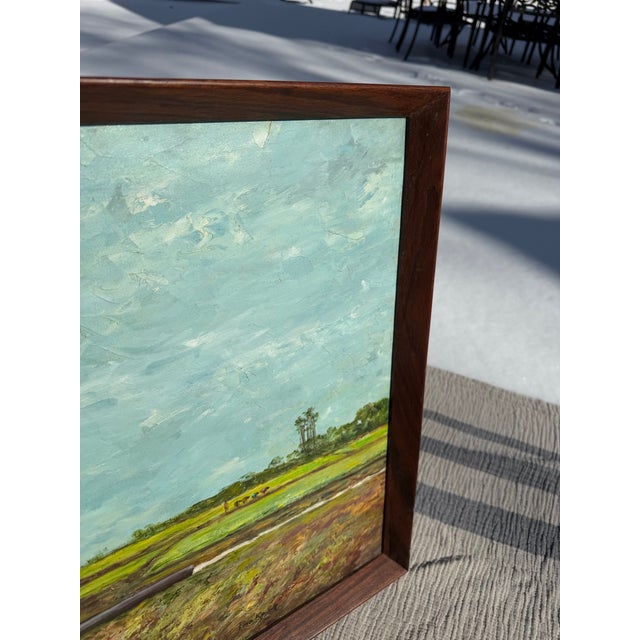 Signed 1975 Oil on Canvas by Pnakash – African Agricultural Labor Scene For Sale - Image 11 of 12