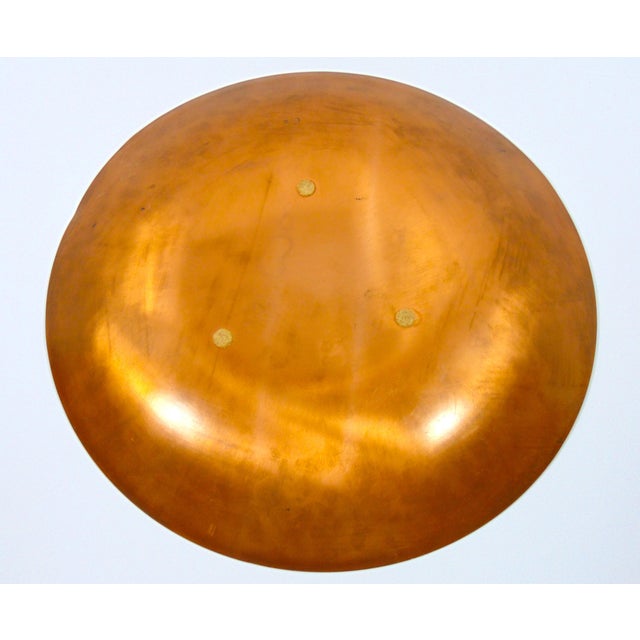 Metal Mid Century Vintage Original Edwards Star Enamel on Copper Plate Dish Exclusively for Gump's San Francisco 15.5" Diameter For Sale - Image 7 of 9