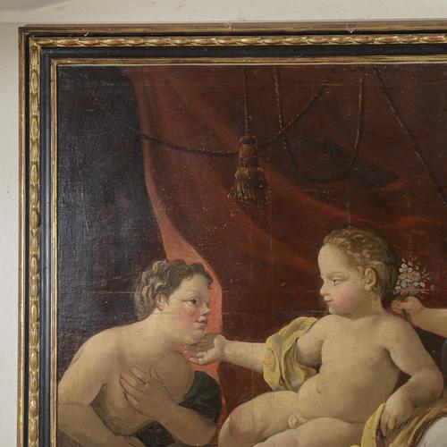 Cherubs, Oil on Canvas, Framed For Sale - Image 3 of 7
