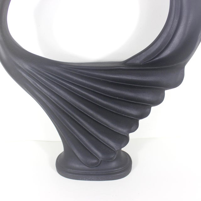 Ceramic Art Nouveau Black Ceramic Flying Dancing Woman Sculpture 19” Tall For Sale - Image 7 of 13